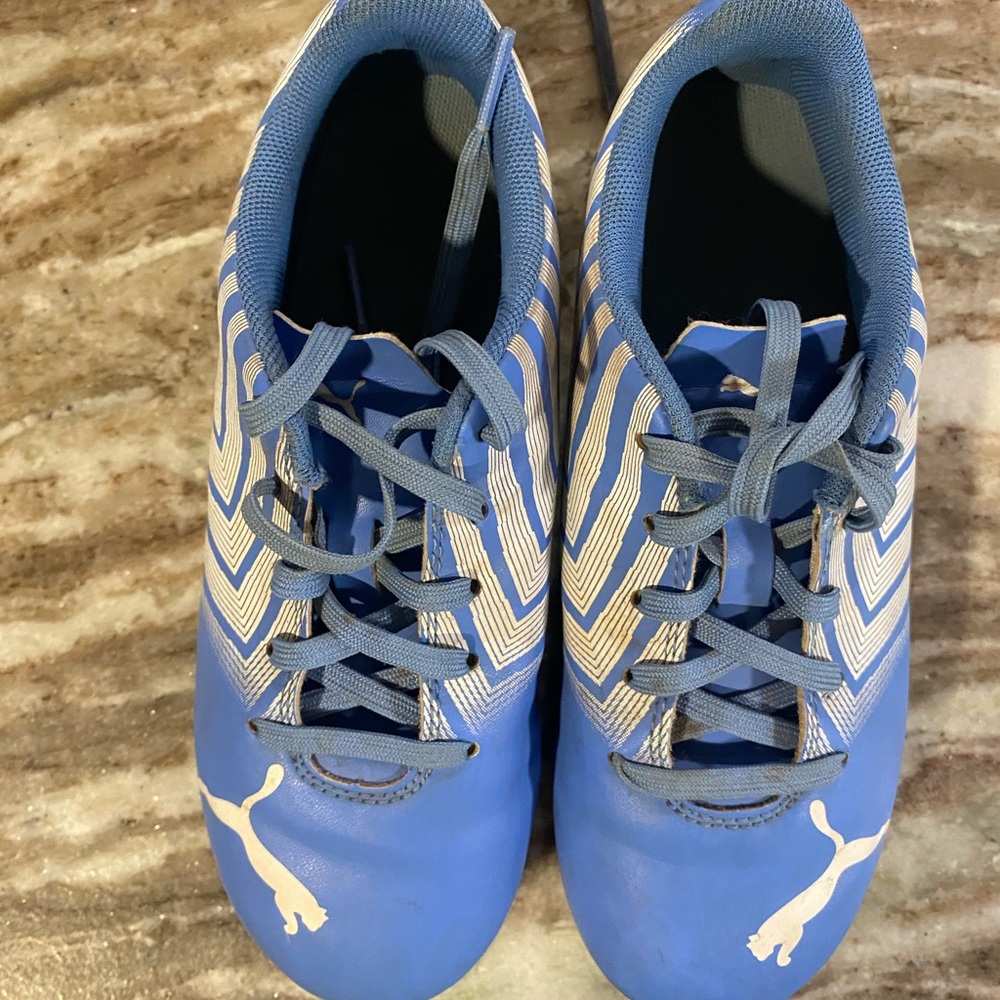 Puma Blue Sneakers with Sleek Design and White Accents